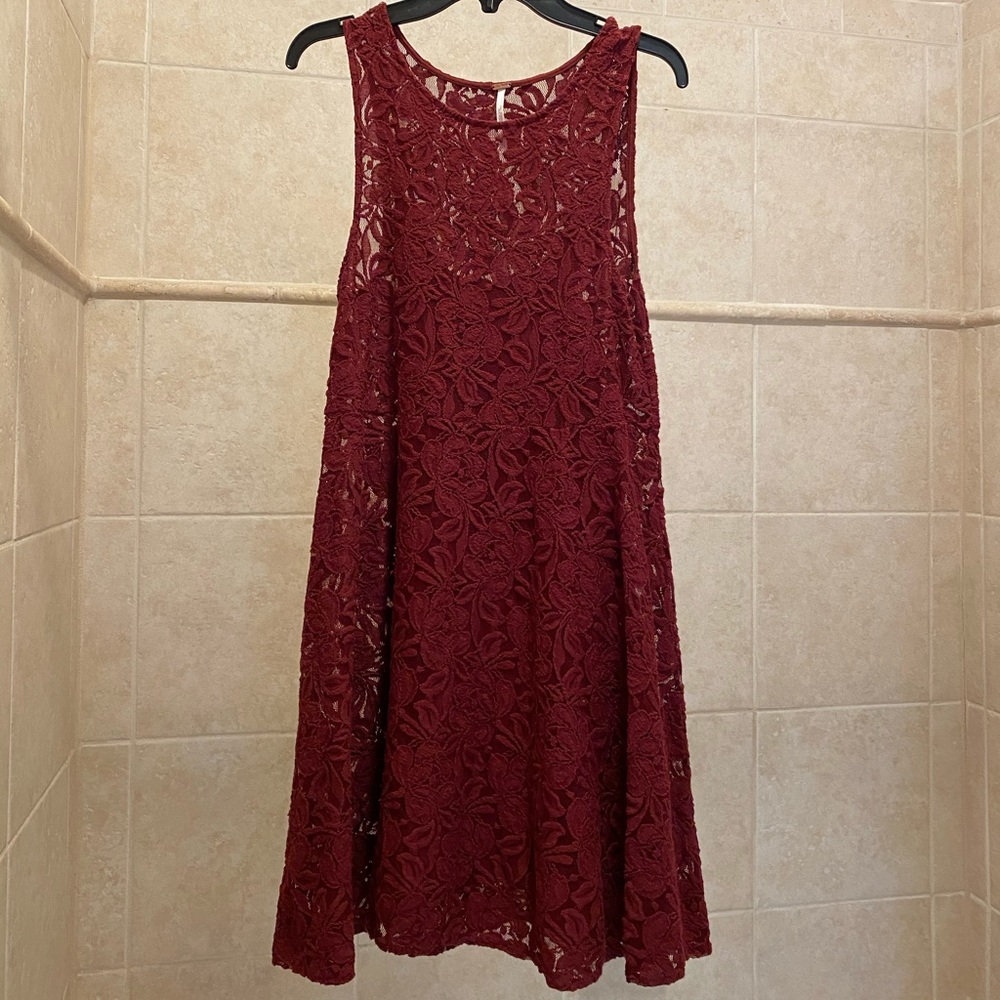 Free People maroon lace dress